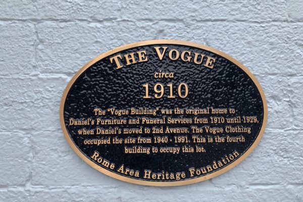 The Vogue historic plaque
