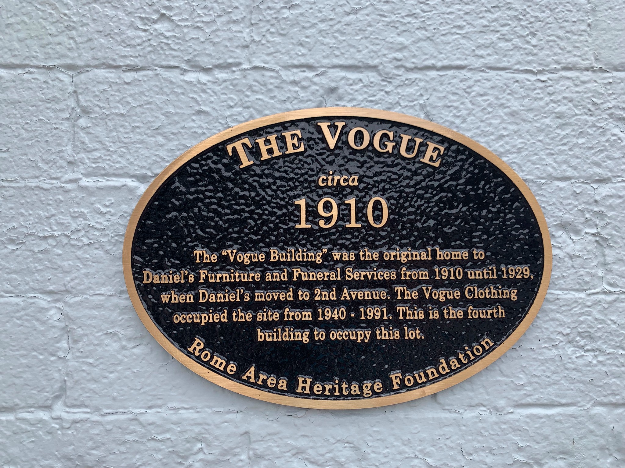 The Vogue historic plaque