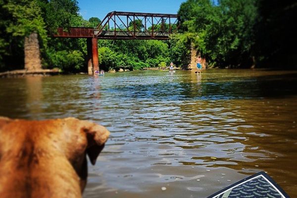Paddling on the river